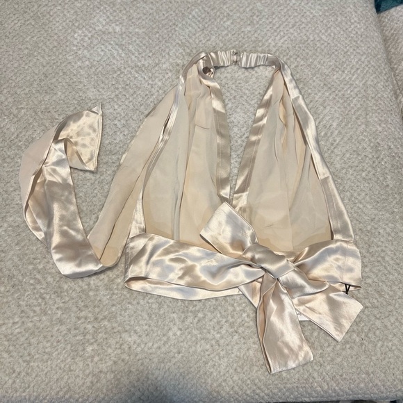 NWT NONchalant Label Tara Top - plunge - champagne- Large - Picture 7 of 9